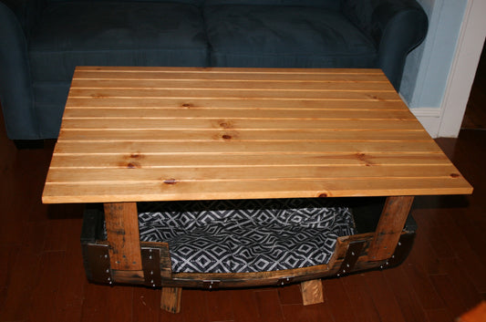 Half Barrel Dog Bed Coffee Table